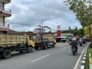 Polres Bontang Tertibkan Antrean Truk Solar di SPBU Km 6