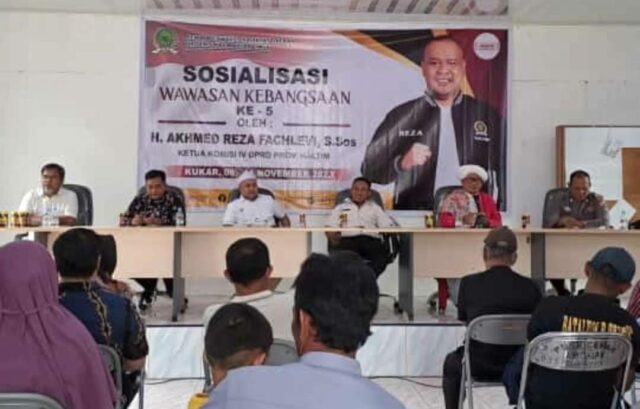 Ketua Komisi IV DPRD Kaltim Akhmed Reza Fachlevi menggelar Sosialisasi Kebangsaan di Desa Puan Cepak.