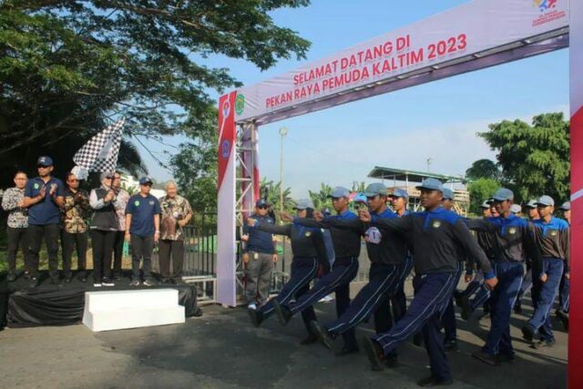 Gerak Jalan Kirab yang diselenggarakan Dinas Pemuda dan Olahraga (Dispora) Kalimantan Timur.