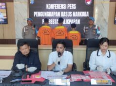 Satreskoba Polresta Balikpapan Tangkap Puluhan Tersangka Kasus Narkoba Polresta Balikpapan gelar konferensi pers pengungkapan peredaran narkoba (dok: koran seruya)