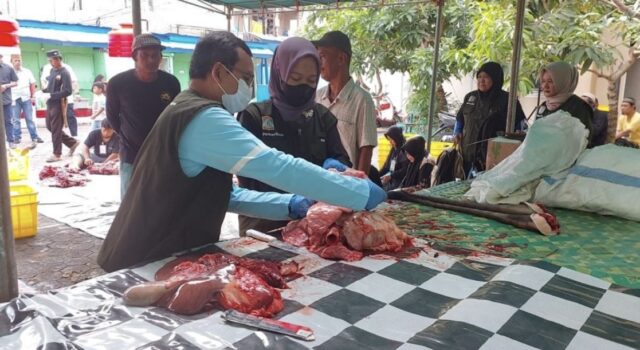 Dinas Pangan, Pertanian, dan Perikanan (DP3) Kota Balikpapan meninjau pelaksanaan pemotongan hewan kurban di Perayaan Hari Raya Idul Adha 1446 Hijriah.