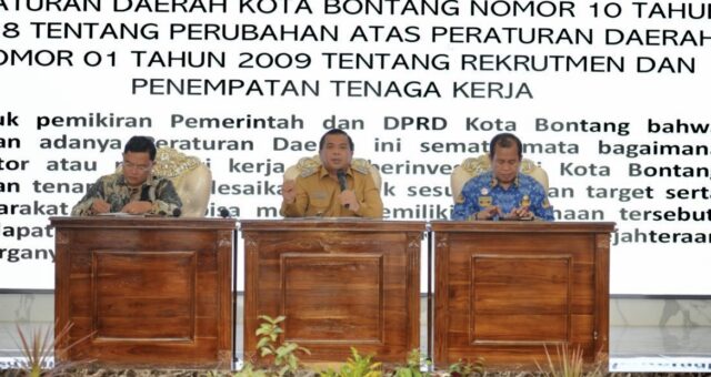 Pemerintah Kota (Pemkot) Bontang gelar Sosialisasi Peraturan Daerah (Perda) Nomor 10 Tahun 2018 tentang Rekrutmen dan Penempatan Tenaga Kerja, Senin (17/11/2025).