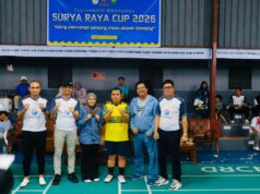 Surya Raya Cup I 2026 Resmi Digelar, 146 Pasang Ikuti Empat Kategori Laga Kejuaraan bulutangkis se Kota Bontang bertajuk ‘Turnamen Badminton Surya Raya Cup I 2026’ resmi bergulir, Selasa (21/4/2026) malam, di GOR Amariq.