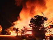 Si Jago Merah Mengamuk di Kota Bangun, Lima Rumah Ludes Dilalap Api Kebakaran hebat di Kecamatan Kota Bangun, Kabupaten Kutai Kartanegara (Kukar), pada Kamis (23/4/2026) dini hari.