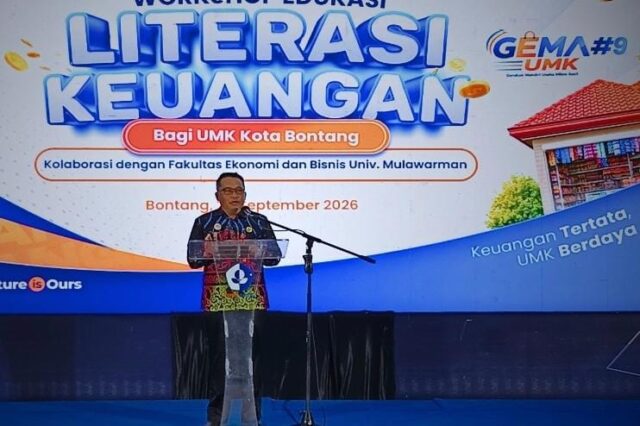 bontang Eko Arisandi dalam sambutan Workshop Edukasi Literasi Keuangan yang digelar PT Pupuk Kalimantan Timur (foto:ist)