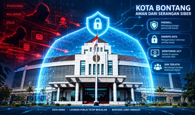 Ilustrasi proteksi Pemerintah Kota Bontang bebas serangan siber